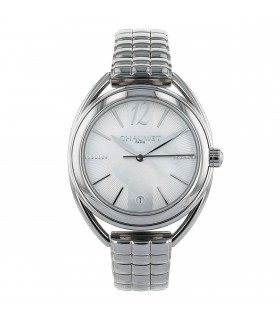 Chaumet Liens stainless steel, diamonds and mother-of-pearl watch
