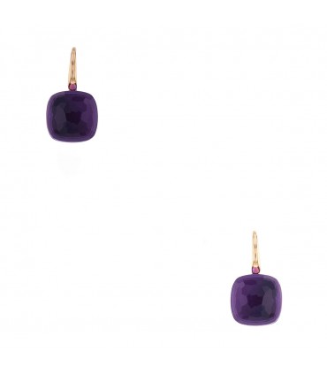 Pomellato Nudo two tones gold and amethysts earrings