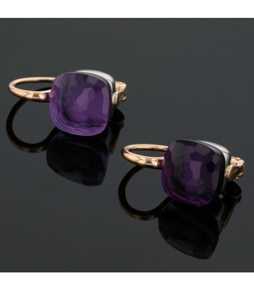 Pomellato Nudo two tones gold and amethysts earrings