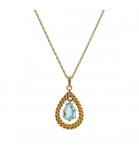 H. Stern aquamarine and gold necklace