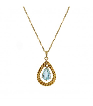 H. Stern aquamarine and gold necklace