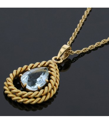H. Stern aquamarine and gold necklace
