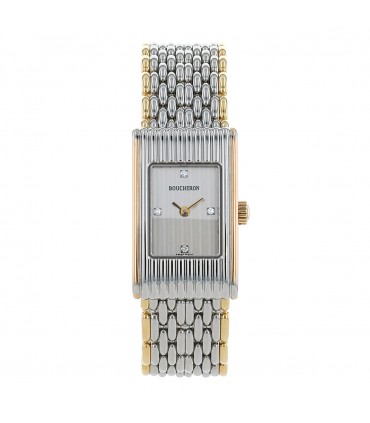 Boucheron Reflet stainless steel and gold watch