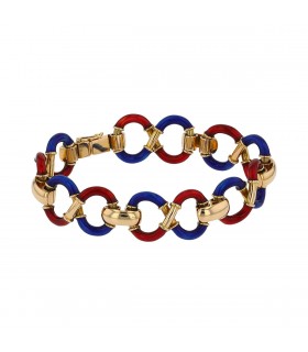 Bracelet or, émail