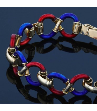 Enamel and gold bracelet