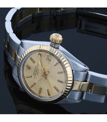 Rolex Date stainless steel and gold watch
