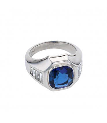 Bulgari sapphire, diamonds and platinum ring