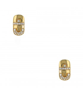Bulgari Parentesi diamonds and gold earrings