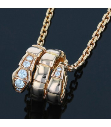 Bulgari Serpenti diamonds and gold necklace