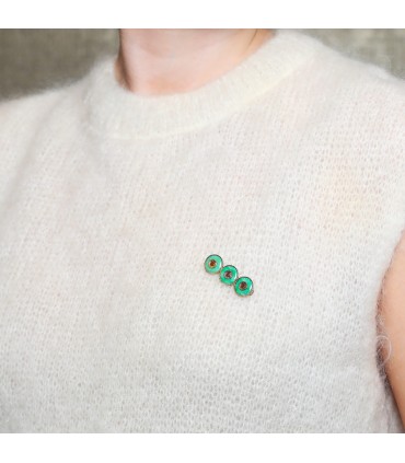 Broche or, jade