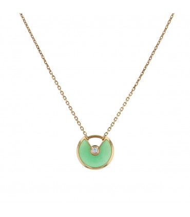Cartier Amulette XS chrysoprase, diamond and gold necklace