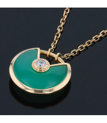 Cartier Amulette XS chrysoprase, diamond and gold necklace