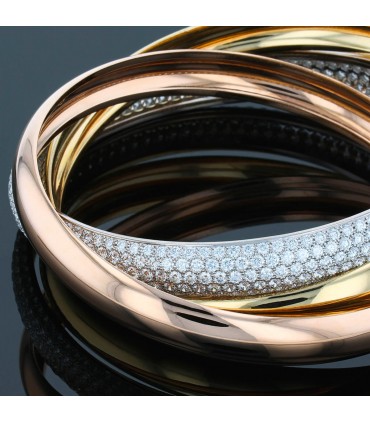 Cartier Trinity 3 tones gold and diamonds bracelet