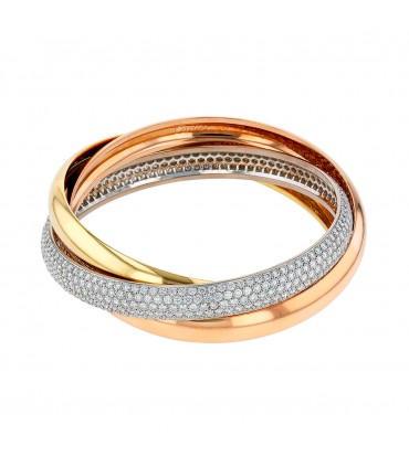 Cartier Trinity 3 tones gold and diamonds bracelet
