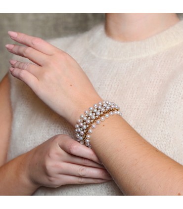 Jean Schlumberger cultured pearls, diamonds and gold bracelet