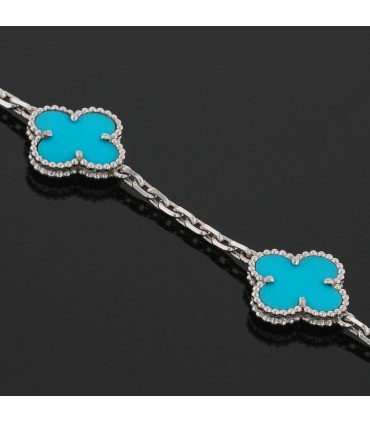 Van Cleef & Arpels Vintage Alhambra turquoise and gold bracelet