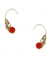 Chaumet coral and gold earrings