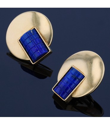 Gold and lapis lazuli earrings
