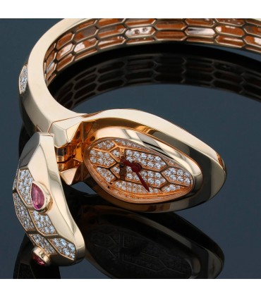 Bulgari Serpenti tourmalines, diamonds and gold watch