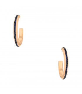 Boucles d’oreilles or rose, saphirs