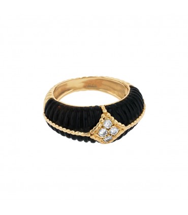 Van Cleef & Arpels onyx, diamonds and gold ring