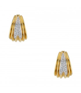 Van Cleef & Arpels diamonds and 2 tones gold earrings