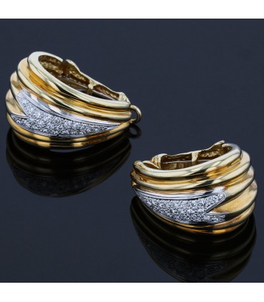 Van Cleef & Arpels diamonds and 2 tones gold earrings