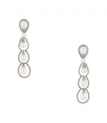 Buccellati Rete Con Perle cultured pearls and gold earrings
