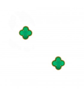Van Cleef & Arpels Vintage Alhambra chrysoprase and gold earrings
