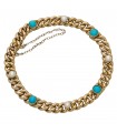 Bracelet or, perles et turquoises