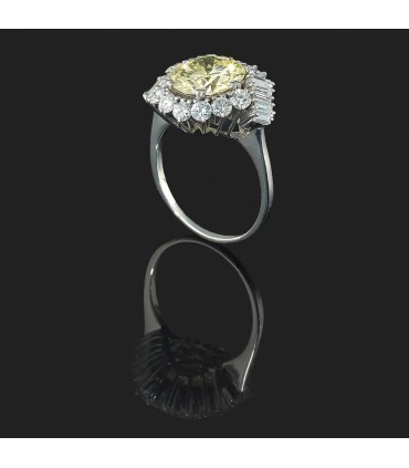 Bague solitaire or et diamants