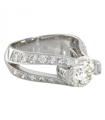 Bague solitaire or et diamants