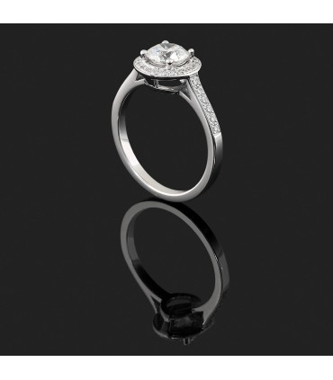 Bague solitaire or et diamants