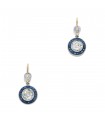 Boucles d’oreilles dormeuses or, diamants et saphirs