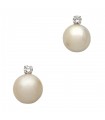 Cultured pearls, diamonds and gold earrings
