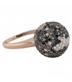 Black, brown diamonds and gold ring