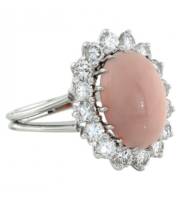 Bague or, corail et diamants