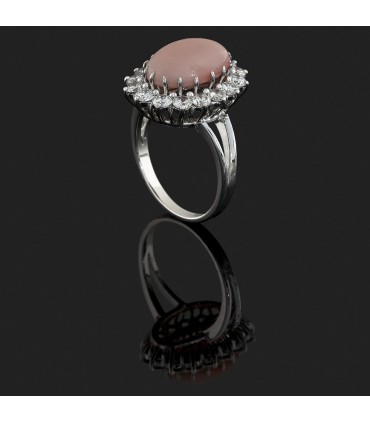 Bague or, corail et diamants