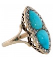 Bague or et turquoise