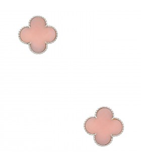 Van Cleef & Arpels Magic Alhambra pink opale and gold earrings