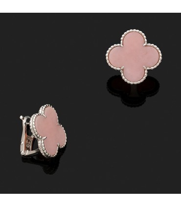 Van Cleef & Arpels Magic Alhambra pink opale and gold earrings