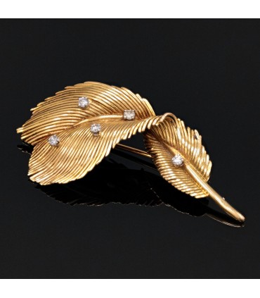 Diamonds and gold brooch