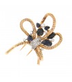 Sapphires, diamonds and gold brooch