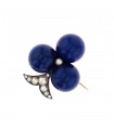 Lapis lazuli, pearls and gold brooch