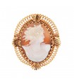 Cameo and gold brooch pendant