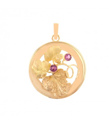 Pendentif or et pierres fines