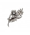 Broche or, argent et diamants