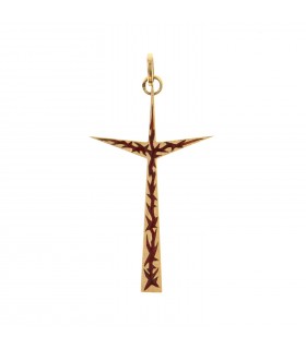 Pendentif Croix or et émail