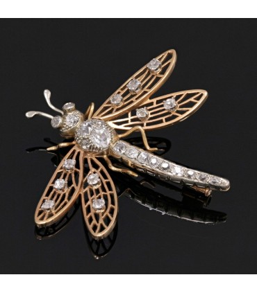 Diamonds and gold brooch