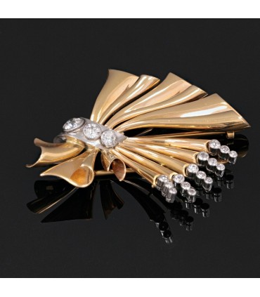 Diamonds and gold brooch